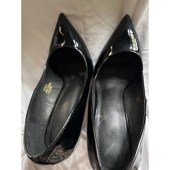 Black Patent Leather Pointed-Toe High Heels With Stiletto Heel Size 11 - Picture 8 of 8